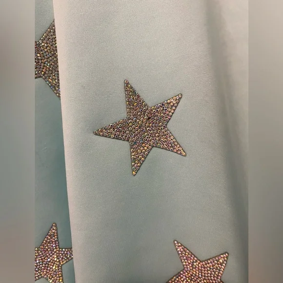 Hannah Banana Blinged Light Blue Dress with Silver Stars - Picture 2 of 5